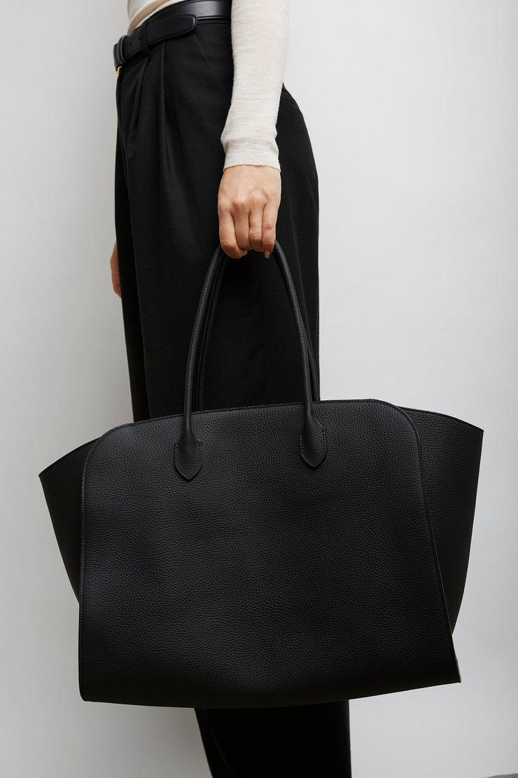 Marlo black leather tote bag