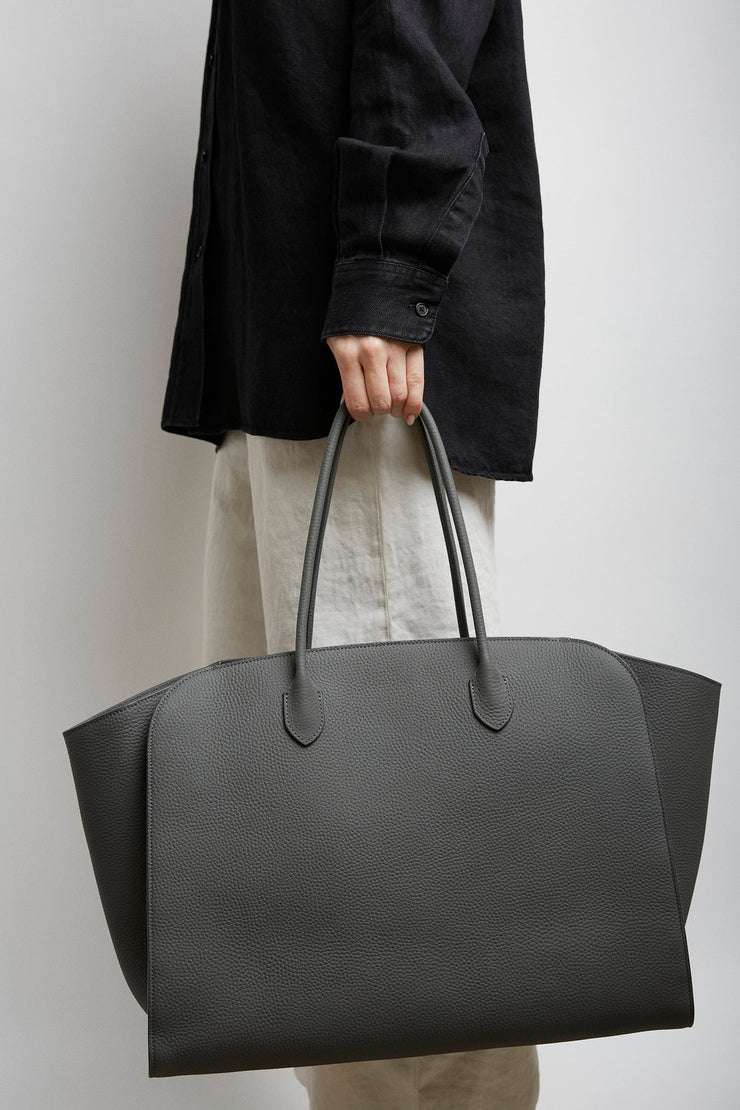 Marlo grey leather tote bag