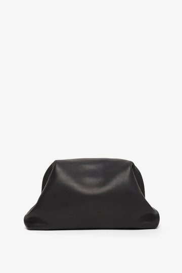 Mira black leather clutch