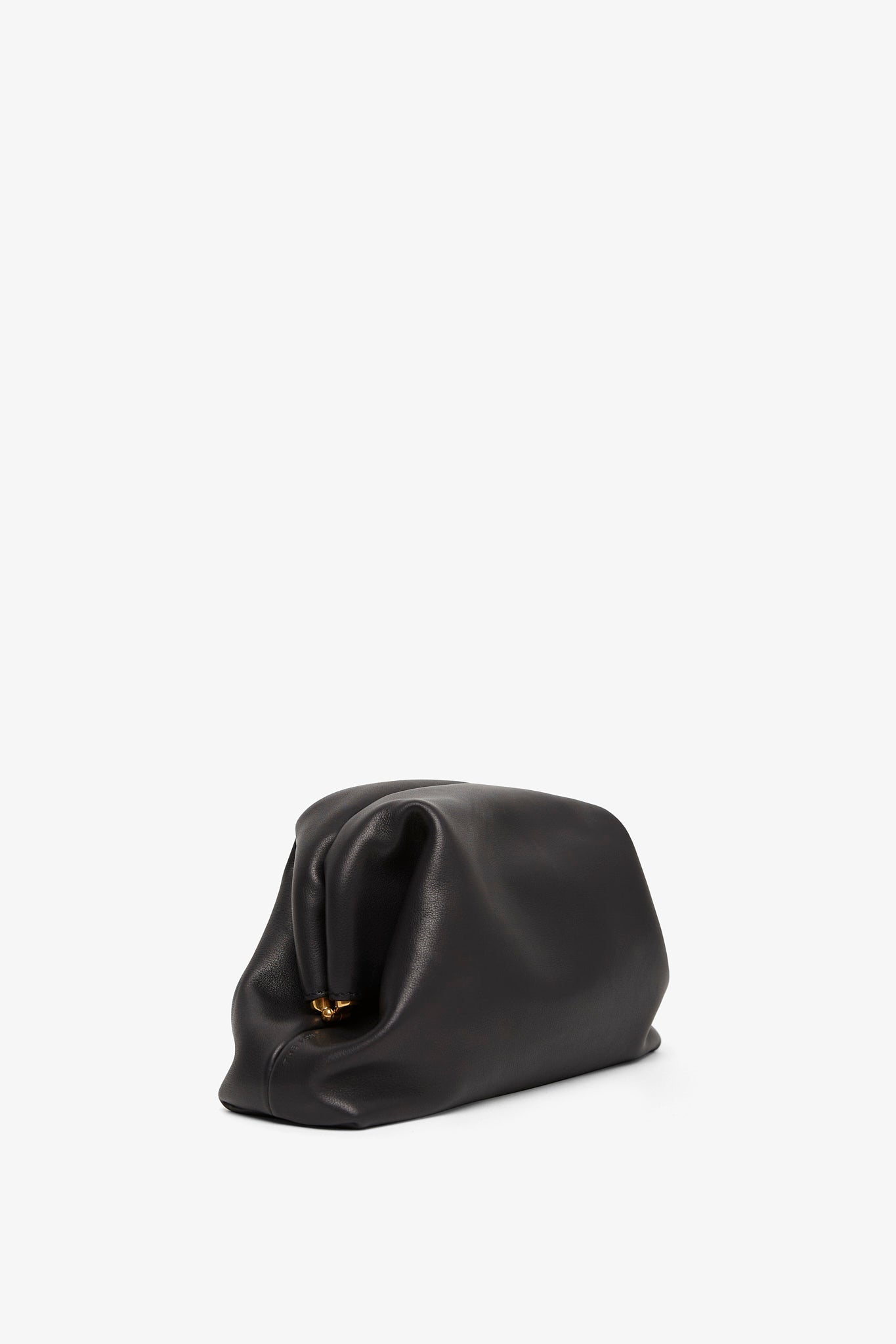 Mira black leather clutch