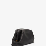 Mira black leather clutch