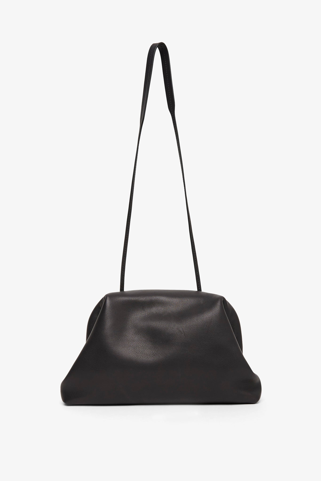Mira black leather clutch