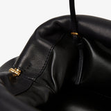 Mira black leather clutch