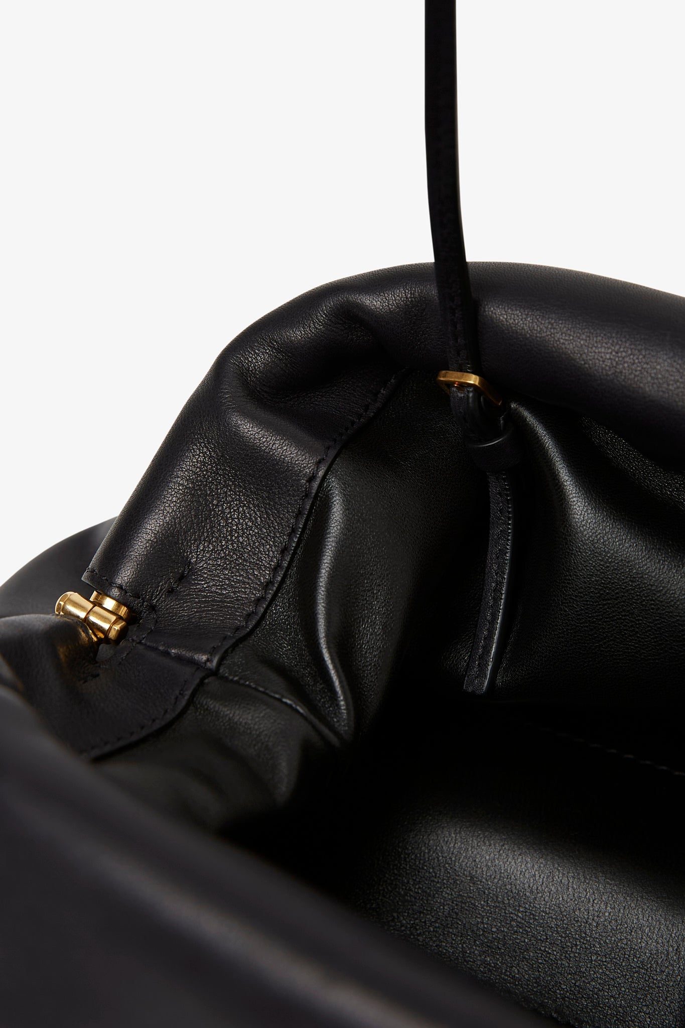 Mira black leather clutch