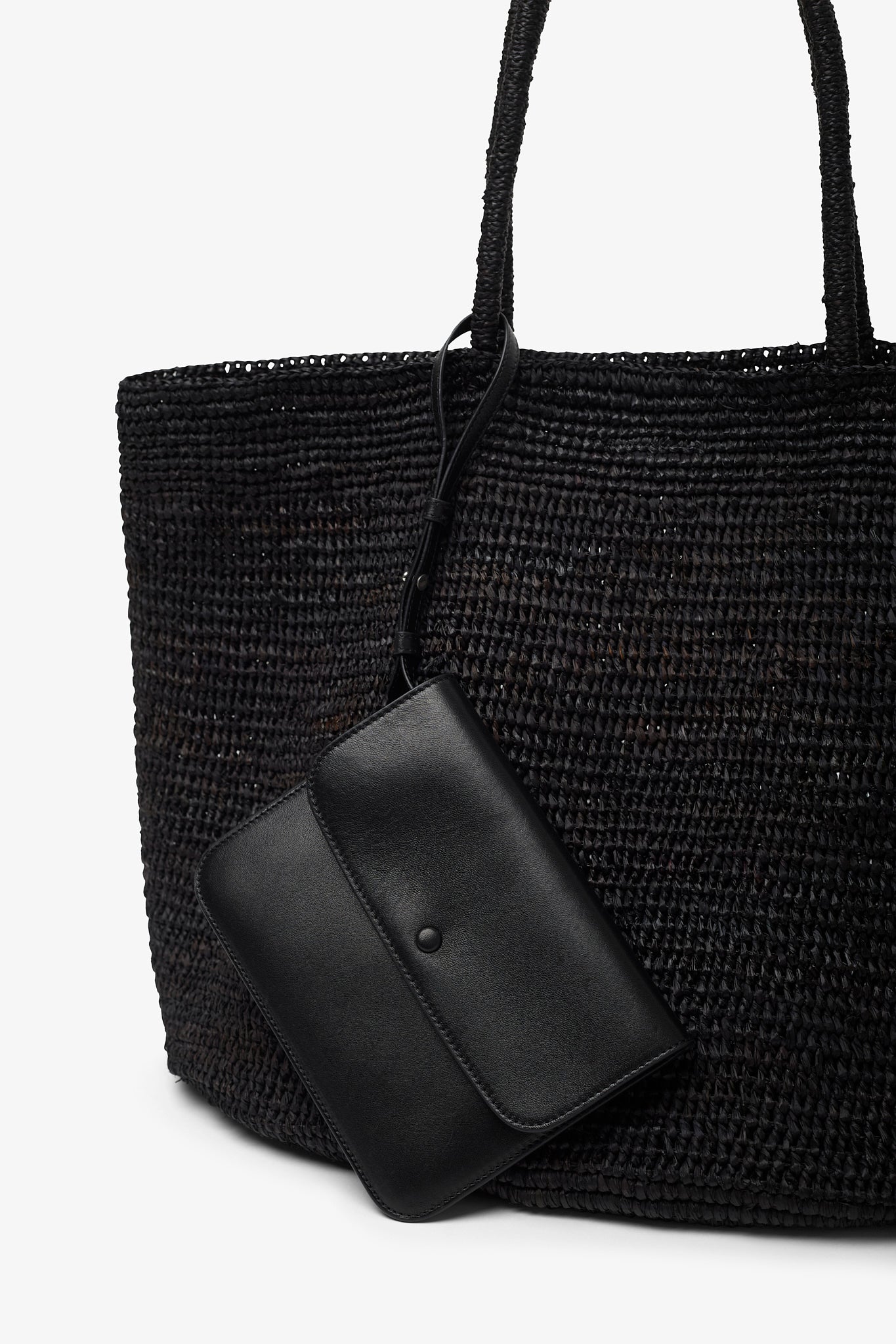 The Row | Oregon black raffia bag | Savannahs