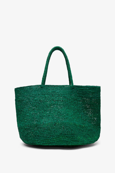 Oregon green raffia bag