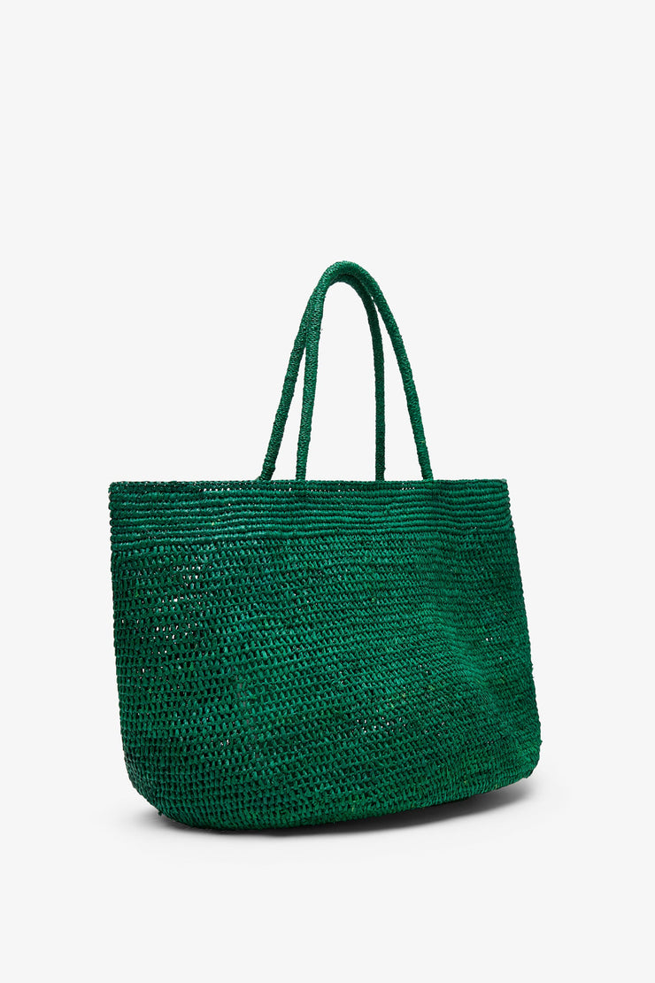 Oregon green raffia bag