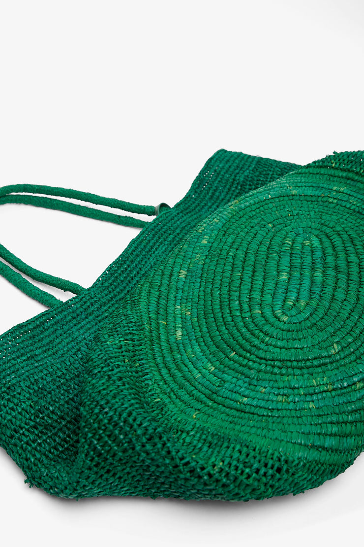 Oregon green raffia bag