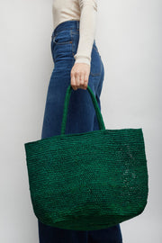 Oregon green raffia bag