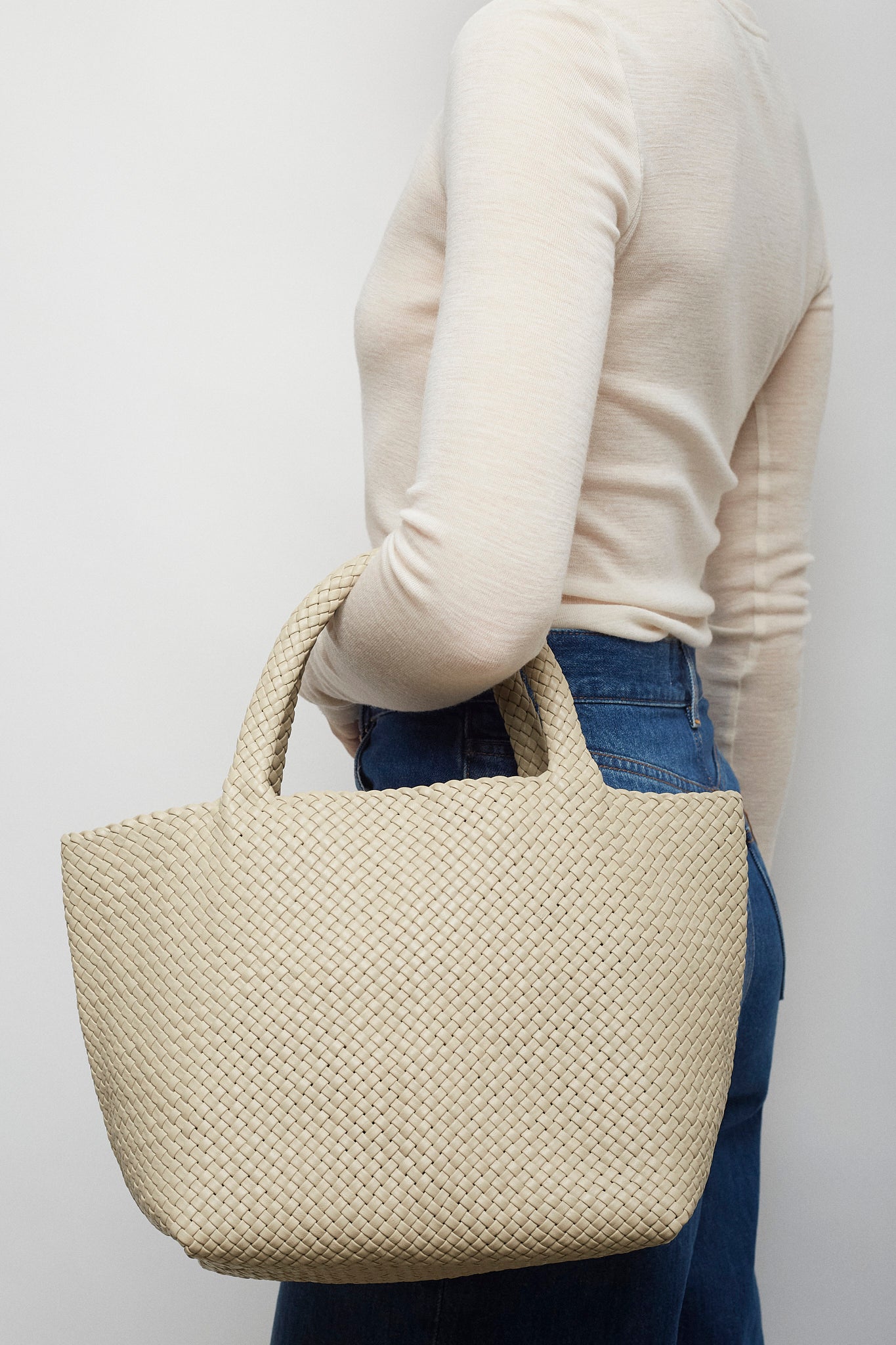 Ruth woven soft leather tote bag