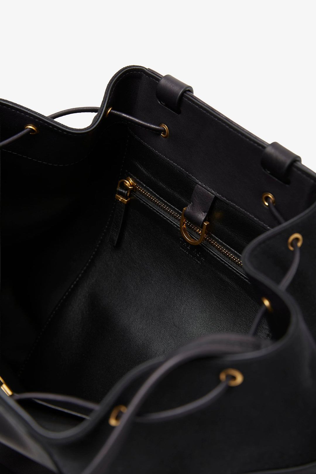 上質カジュアル ★ THE ROW Spring black leather backpack TR26640B-The-Row-Spring-black-