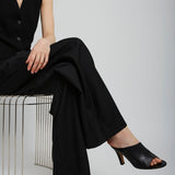 Signum black leather mules