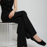 Square black ballet flats