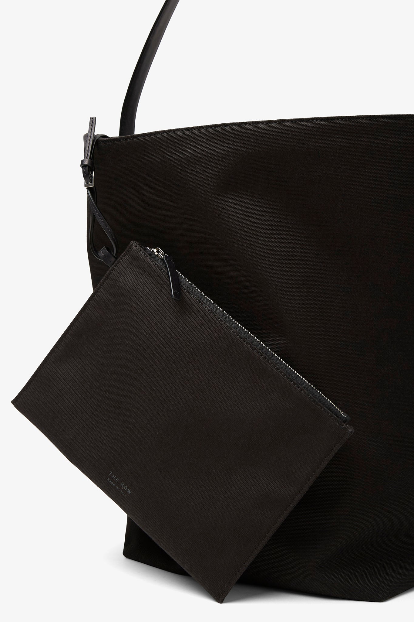 Large N/S black canvas tote bag