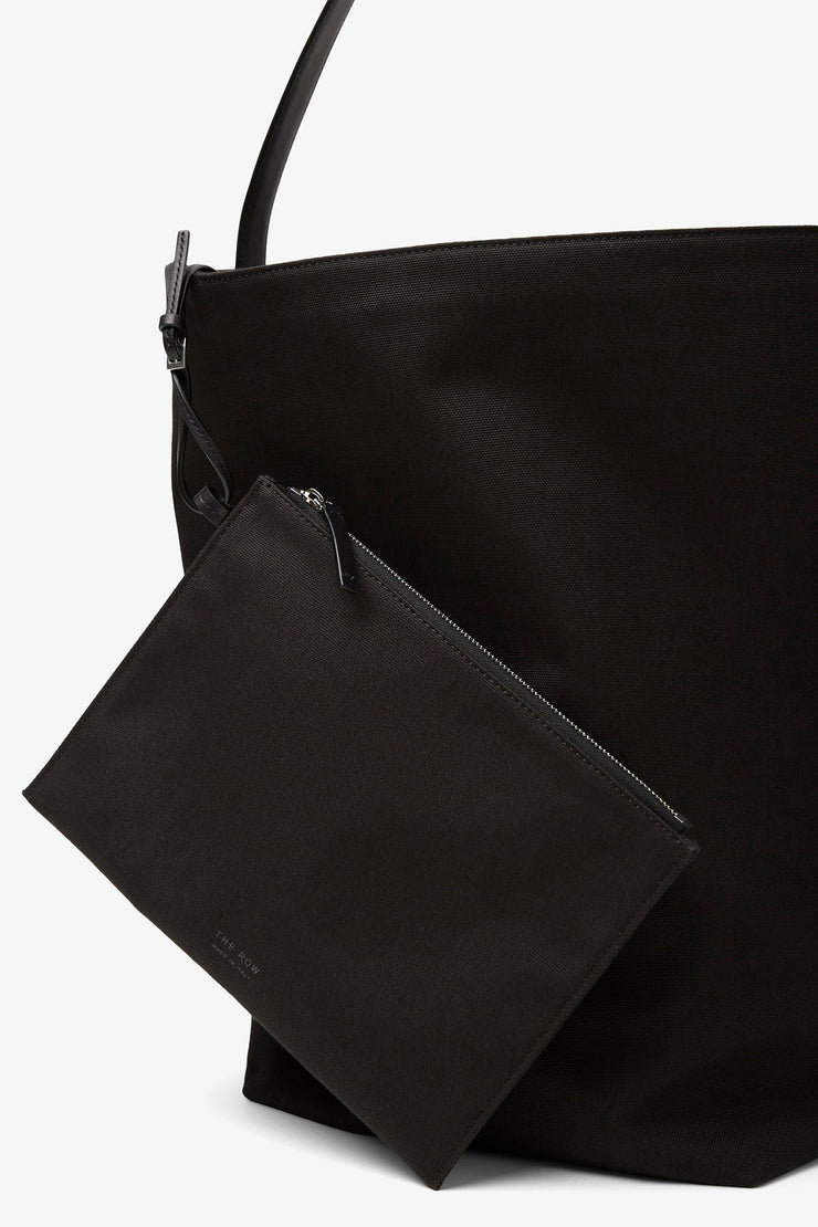 Large N/S black canvas tote bag