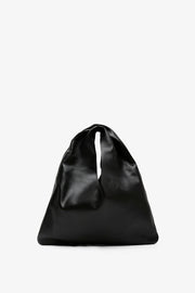 Bindle small black leather bag
