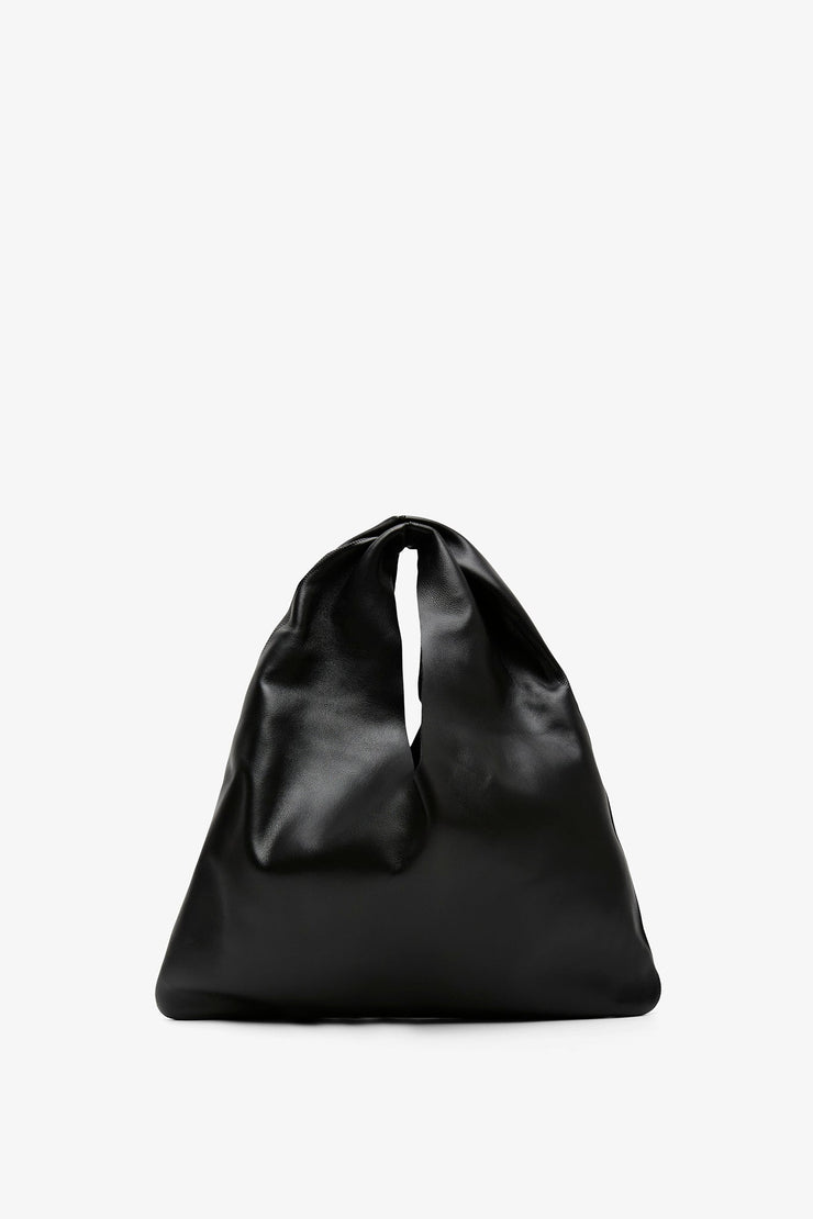 Bindle small black leather bag