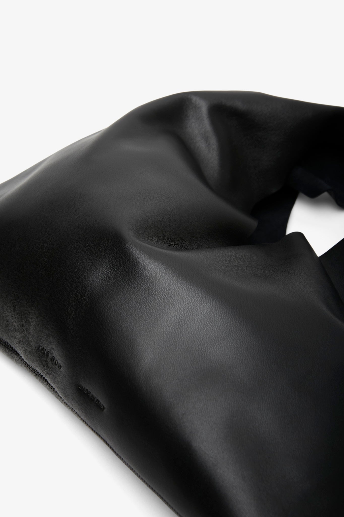 Bindle small black leather bag