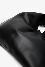 Bindle small black leather bag