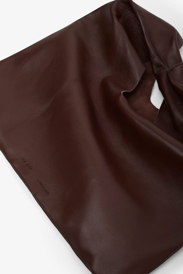 Bindle small brown leather bag
