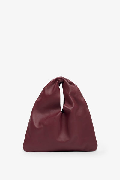 Bindle small burgundy leather bag