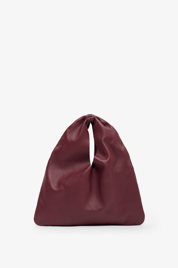 Bindle small burgundy leather bag