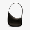 Black handbag on a white background