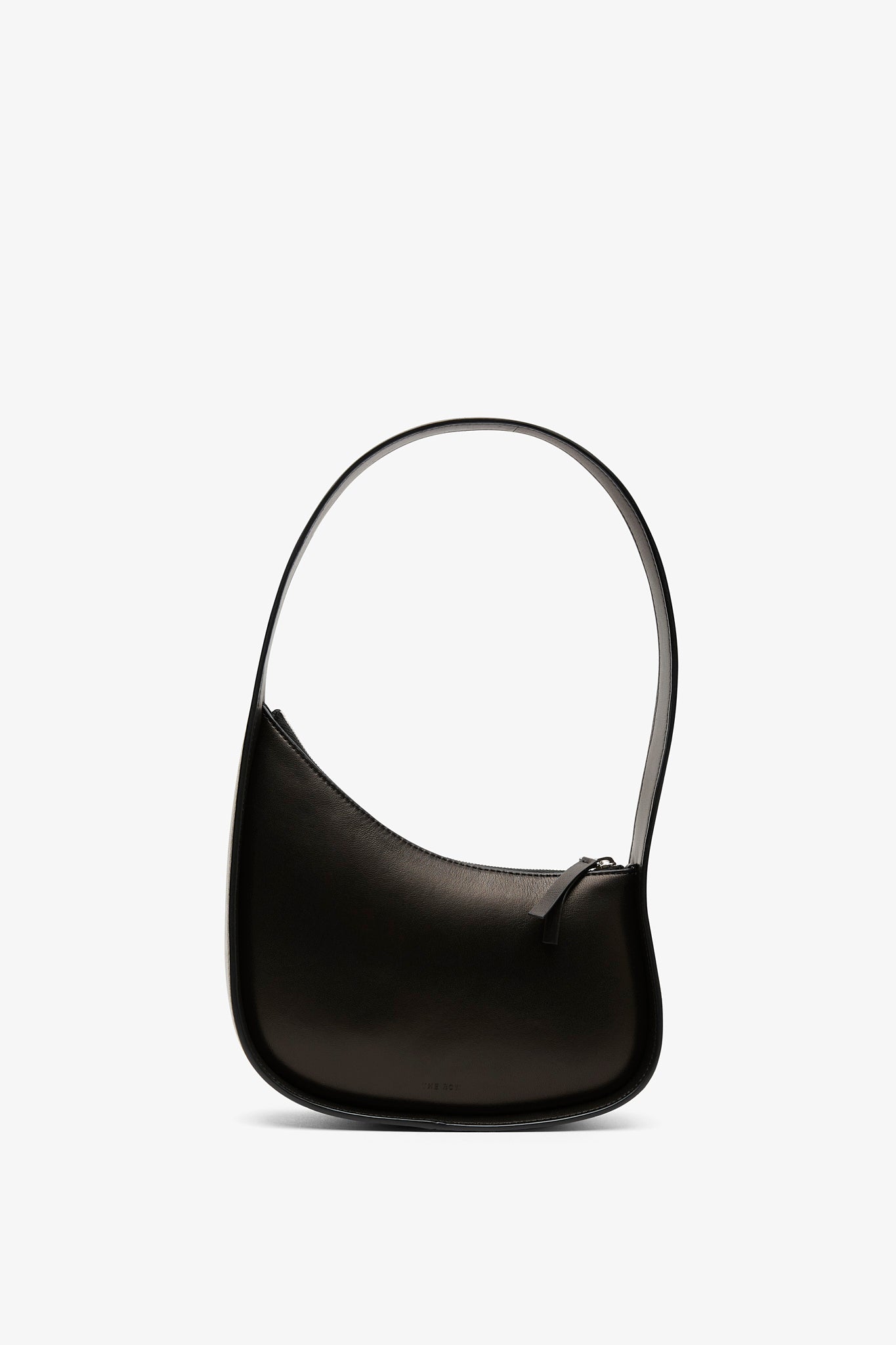 Half moon black leather bag