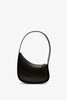 Half moon black leather bag
