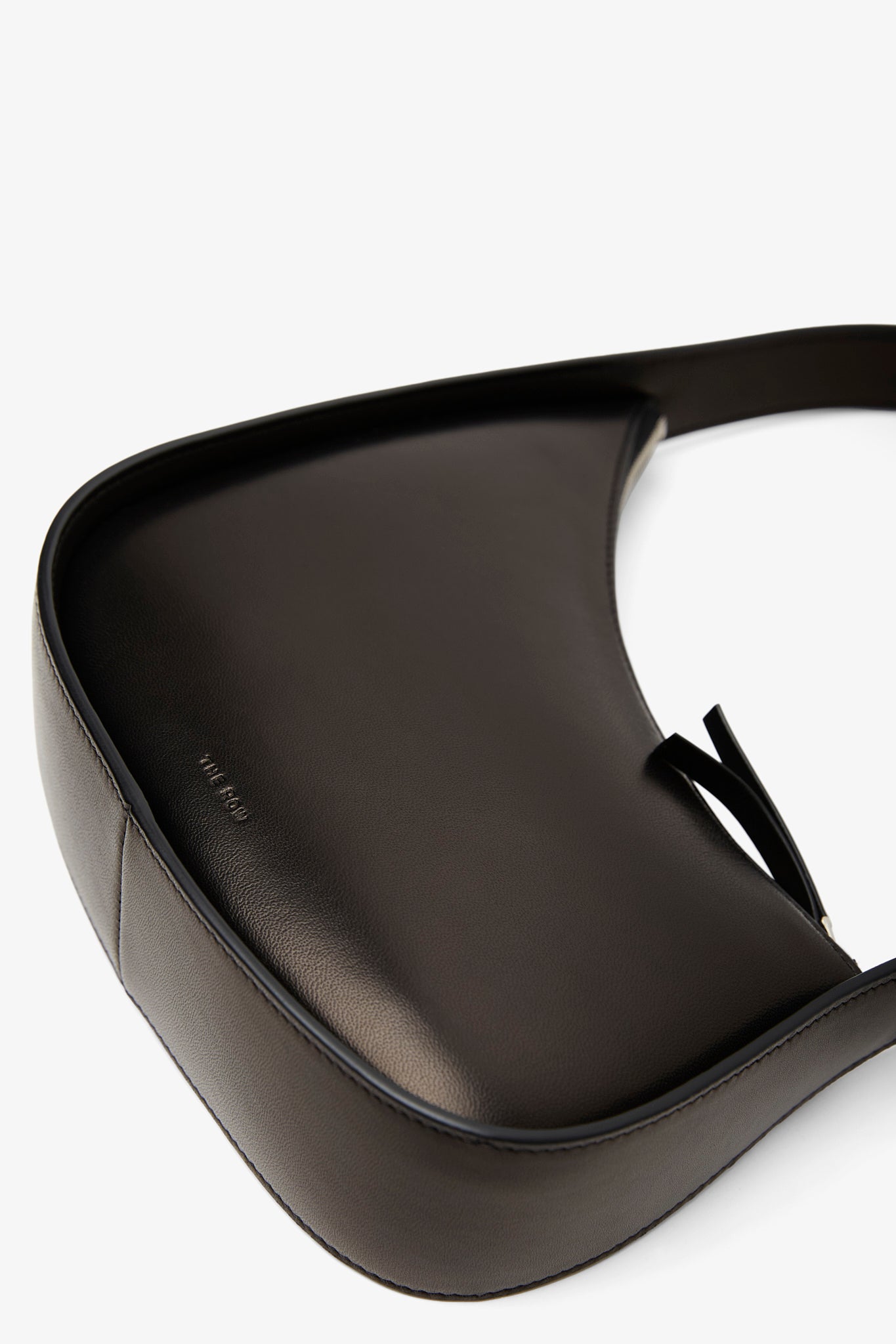 Half moon black leather bag