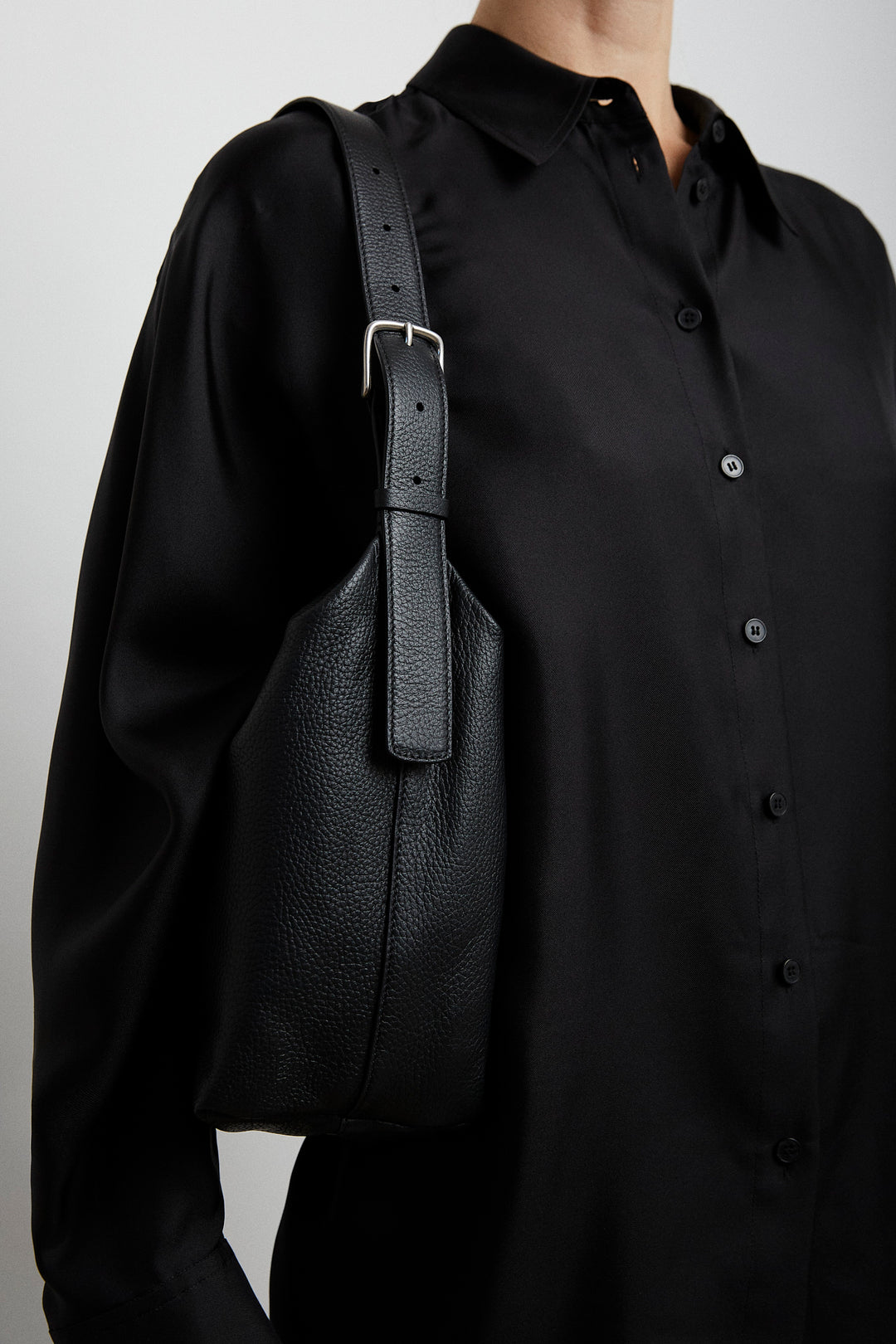 The Row | Isa black leather bag | Savannahs