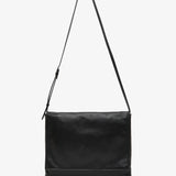 Nan black leather messenger bag