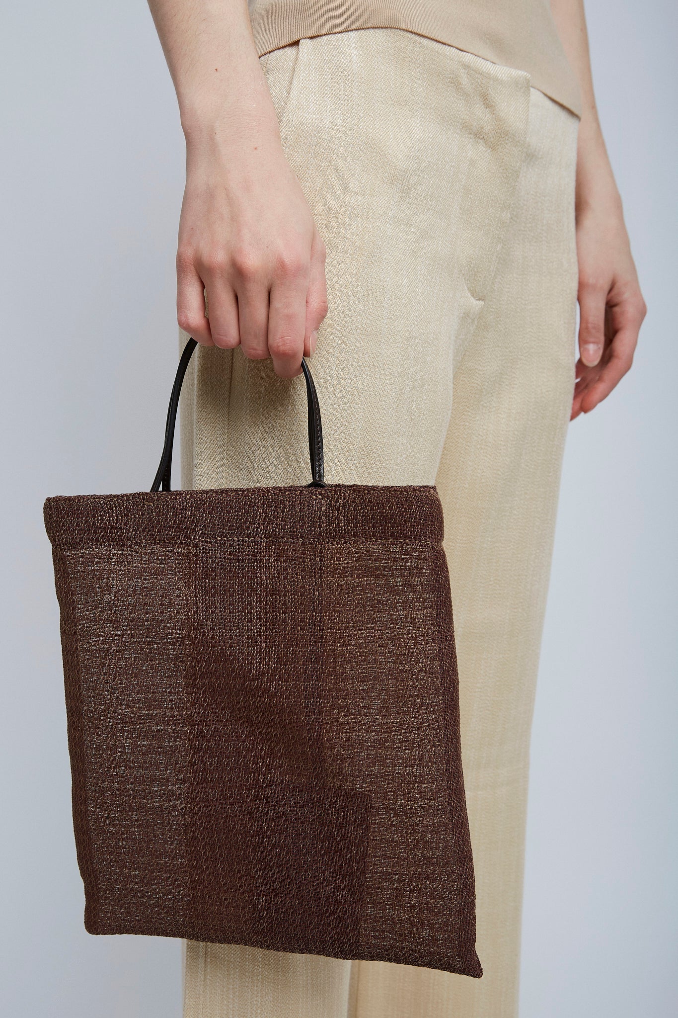 Barn mini beige mesh tote bag
