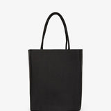 Cecily black satin tote bag
