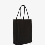Cecily black satin tote bag