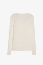 Keya white ribbed knit top