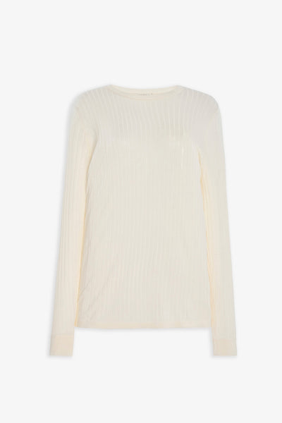 Keya white ribbed knit top