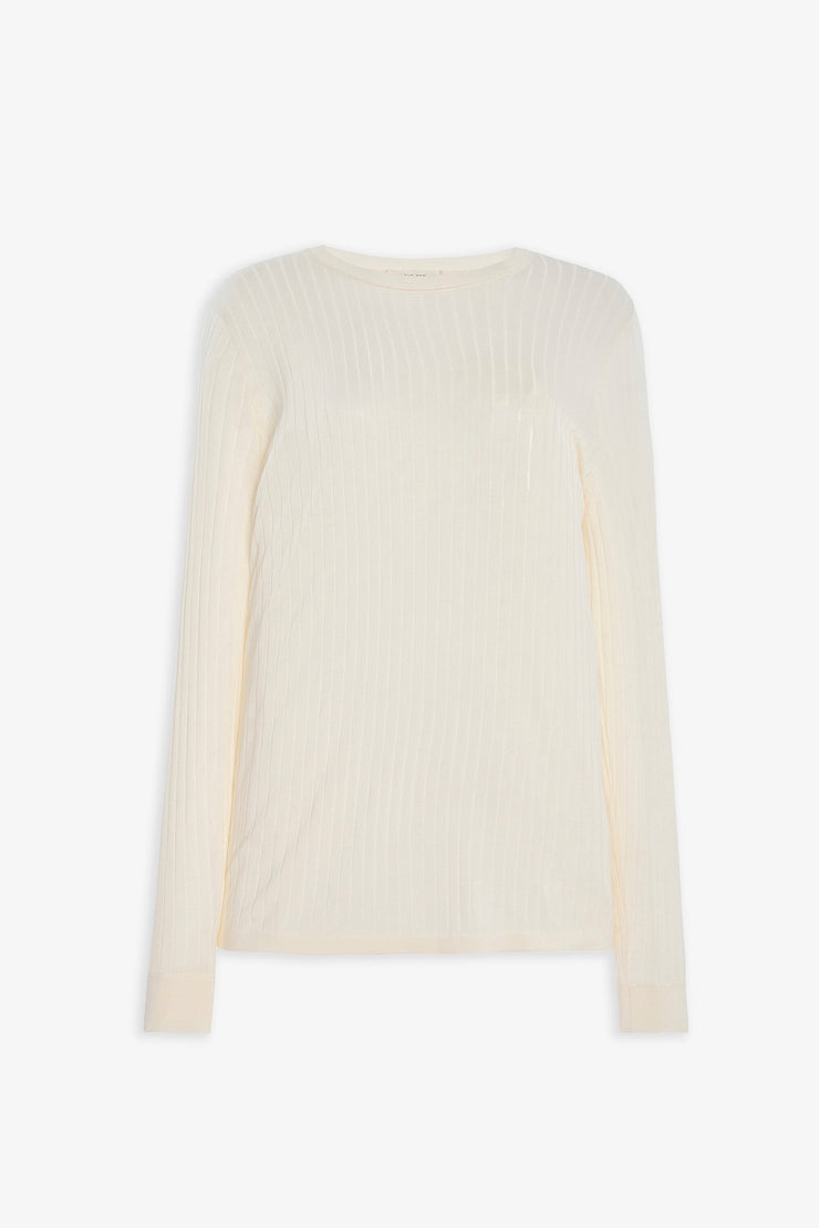 Keya white ribbed knit top