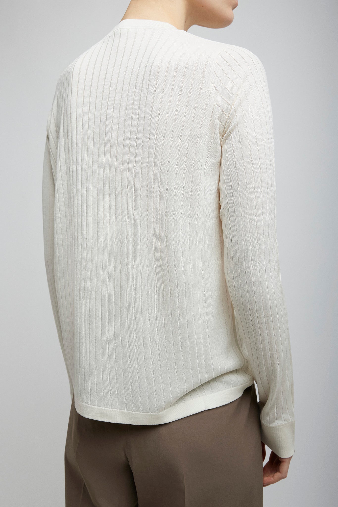 Keya white ribbed knit top