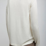 Keya white ribbed knit top