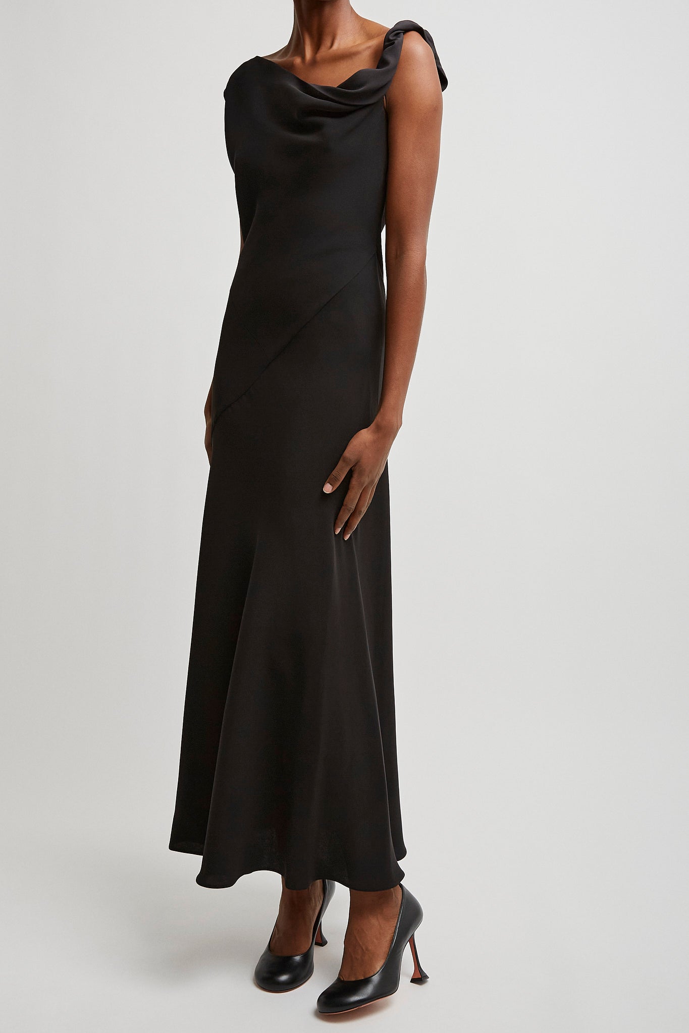 the row black dress The Row - Kole satin maxi dress