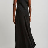 Violetta black silk dress