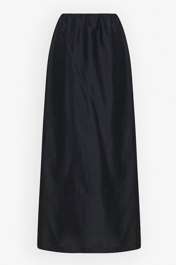 Saul black silk cotton skirt