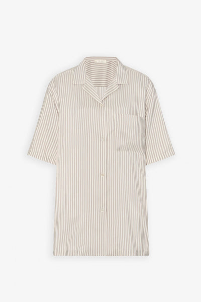 Jorge white grey silk shirt