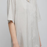 Jorge white grey silk shirt