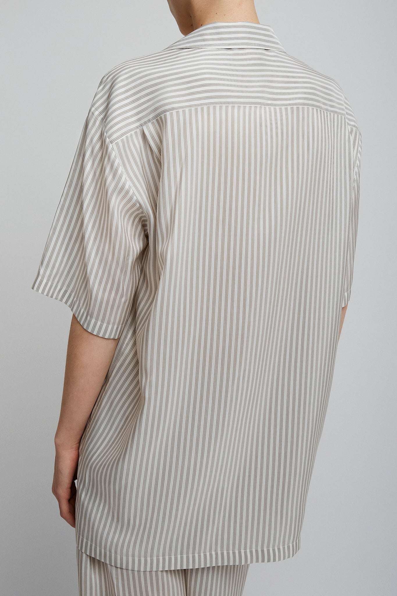 Jorge white grey silk shirt