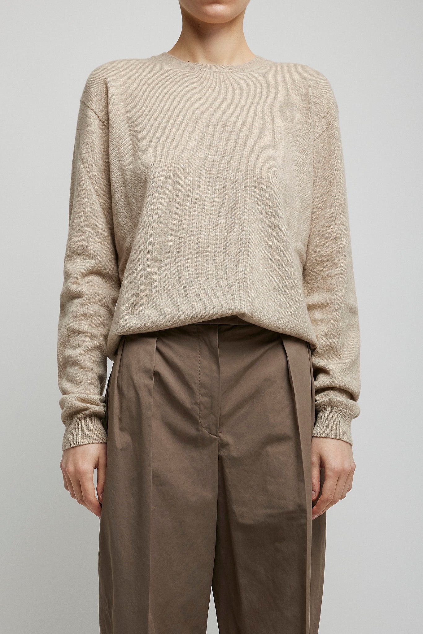 Kisaora beige melange cashmere top