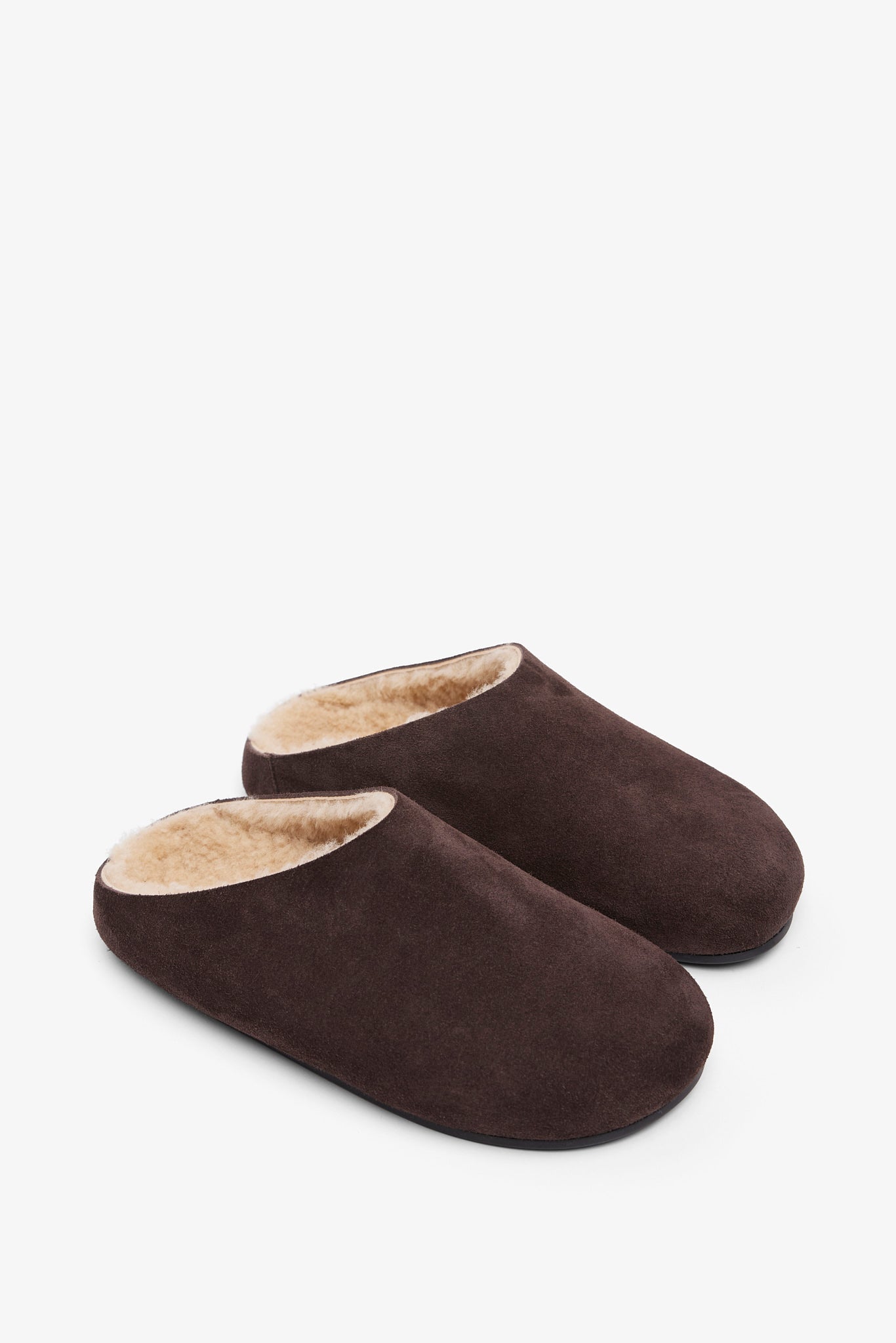 Hudson suede and shearling slides