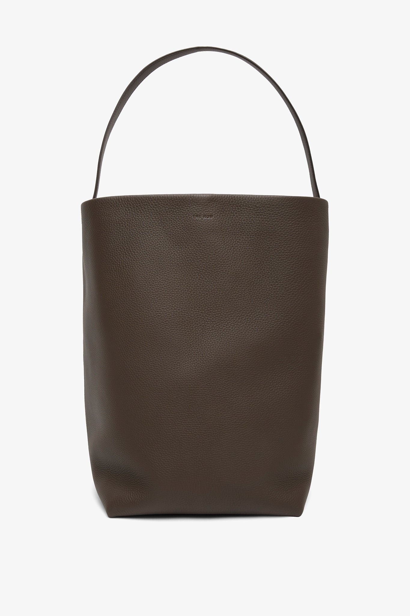 Large N/S deep brown leather tote bag