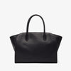 Black handbag on a white background